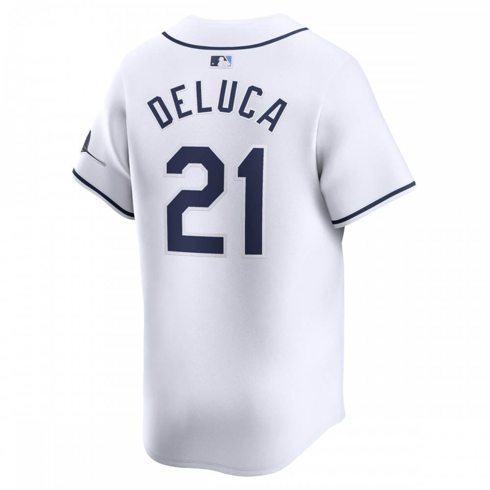 Jonny DeLuca Tampa Bay Rays Home Limited Player Jersey - White-Pro Kit Vault | Brand New 26/27 Sports Jerseys